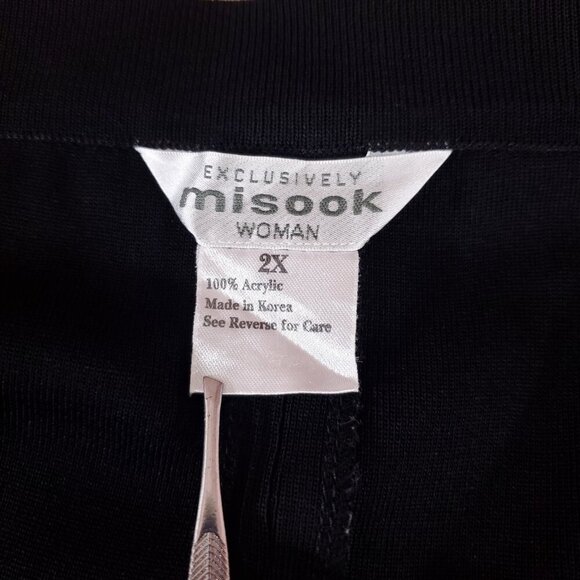 Exclusively Misook Womens Size 2X Black Straight Leg Stretch Knit Elastic Waist - Picture 8 of 10